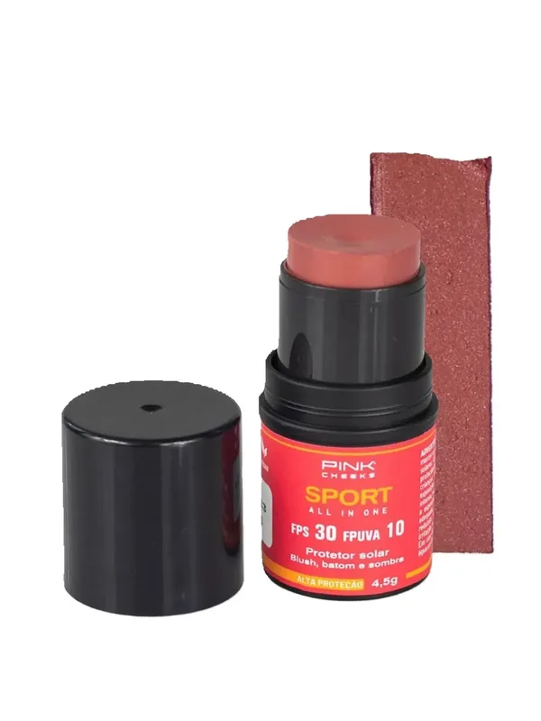 BLUSH COM PROTETOR SOLAR ALL IN ONE PINK CHEEKS - TERRACOTA