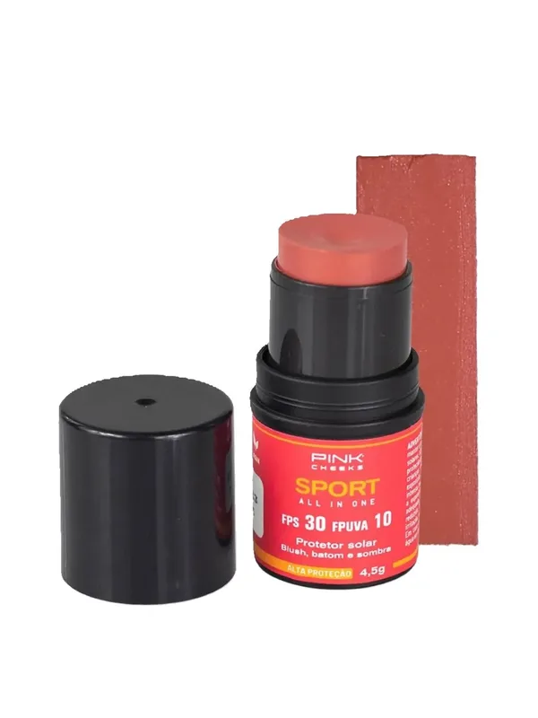 BLUSH COM PROTETOR SOLAR ALL IN ONE PINK CHEEKS - SOFT PEACH